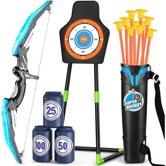 Bow & Arrow Set for Kids 4-8, Archery Set w/ LED Light 10 Suction Cup Arrows - Picture 3 of 7